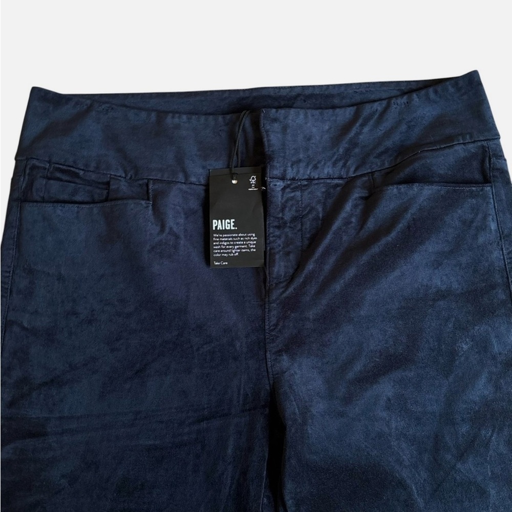 NEW Paige Women's Size 33 High Rise Lou Lou Flare Velvet y2k Pants Navy MSRP$249 - Picture 3 of 7